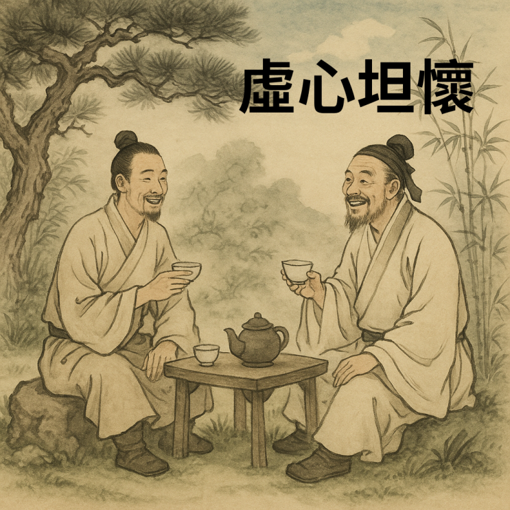   허심탄회(虛心坦懷) — 마음을 비우고 솔직하게