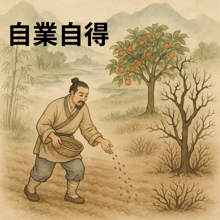   자업자득(自業自得) — 스스로 한 일의 결과는 스스로 받는다
