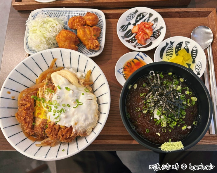  가산디지털단지역 가츠동 + 냉모밀 + 가라아케 다돈부리