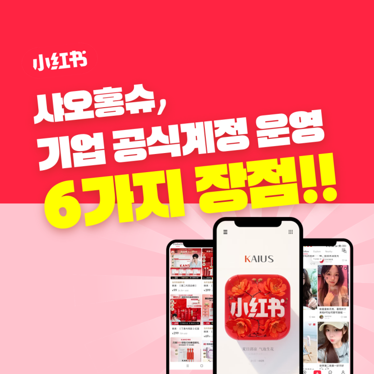  샤오홍슈 기업 공식계정 운영 6가지 장점
