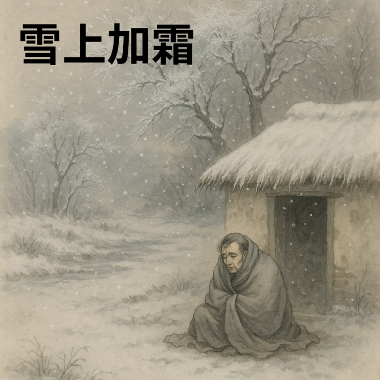  ️ 설상가상(雪上加霜) — 눈 위에 서리가 더하다