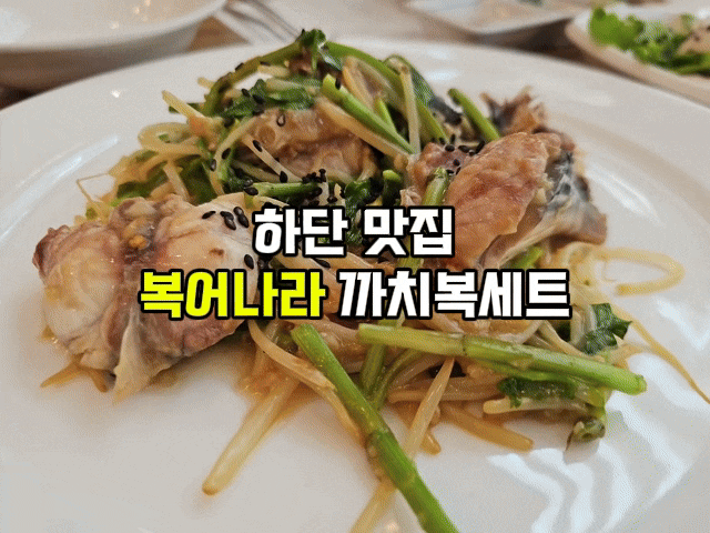  하단 맛집 추천, 부산 복국 복어나라 까치복코스