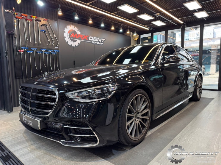  [송도덴트] 벤츠 S400d 보닛(후드) 덴트복원 3시간 완벽 복원 사례