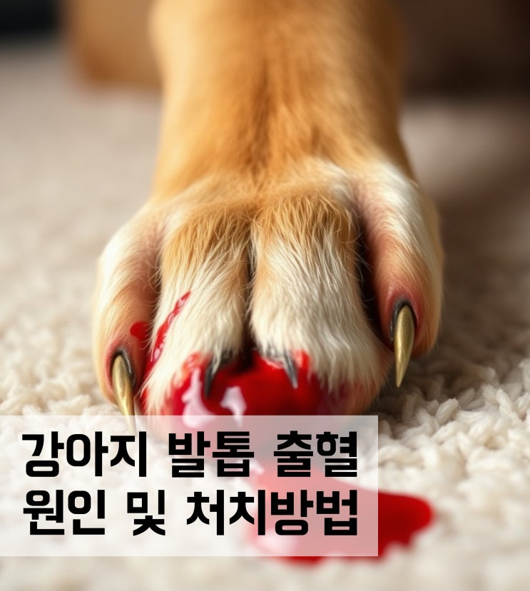  강아지 발톱 출혈 피 원인 및 처치방법