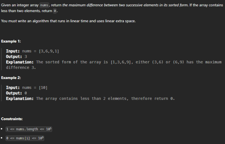  JAVA_LeetCode 164_Maximum Gap