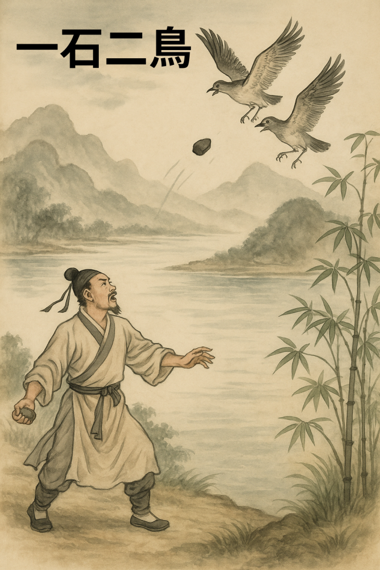   일석이조(一石二鳥) — 한 번에 두 가지 이익을 얻다