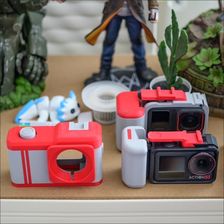  뱀부랩 A1 Mini 3D프린터와 PETG HF 필라멘트로 출력한 DJI 오즈모 액션5 프로 카메라 그립