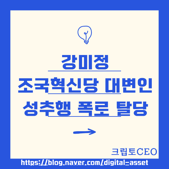 <b>강미정</b> 조국혁신당 <b>대변인</b> 성추행 폭로 탈당
