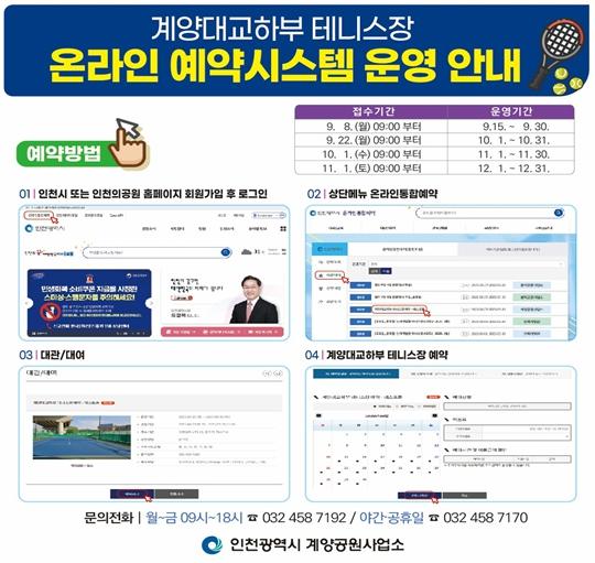 인천시, 계양대교 하부 생활체육공간에 테니스장 조성