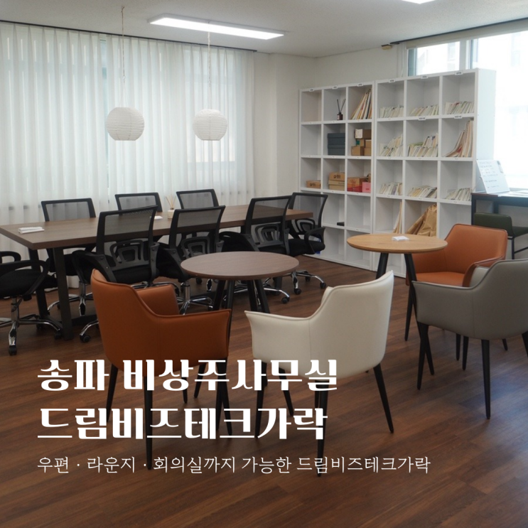  [송파 비상주사무실] 우편·라운지·회의실까지 가능한 드림비즈테크가락