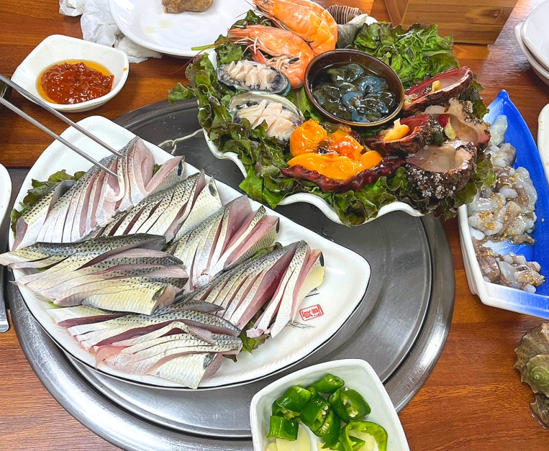 강화맛집 황산도어판장 한글호 전어무침 전어구이 전어회