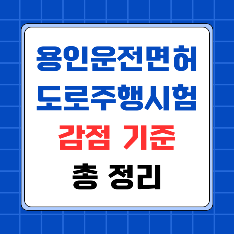 용인운전면허시험장 도로주행시험 감점 기준 총정리