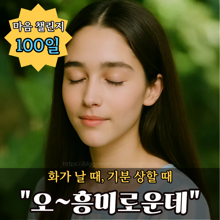  100일 마음 챌린지 100일 차: 화가 날 때, 기분 상할 때 "오~흥미로운데"