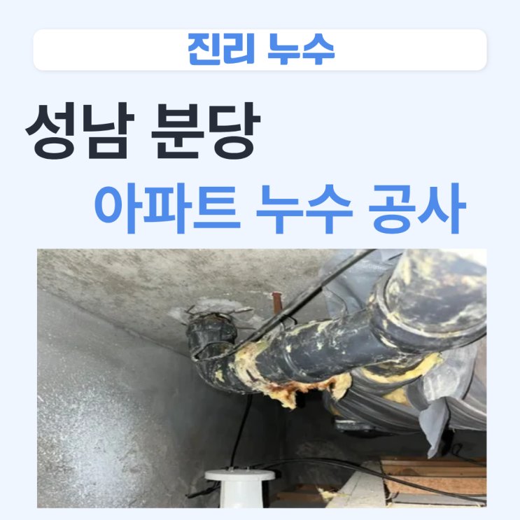  분당 아파트 누수 하수배관 점검 및 방수공사 업체추천