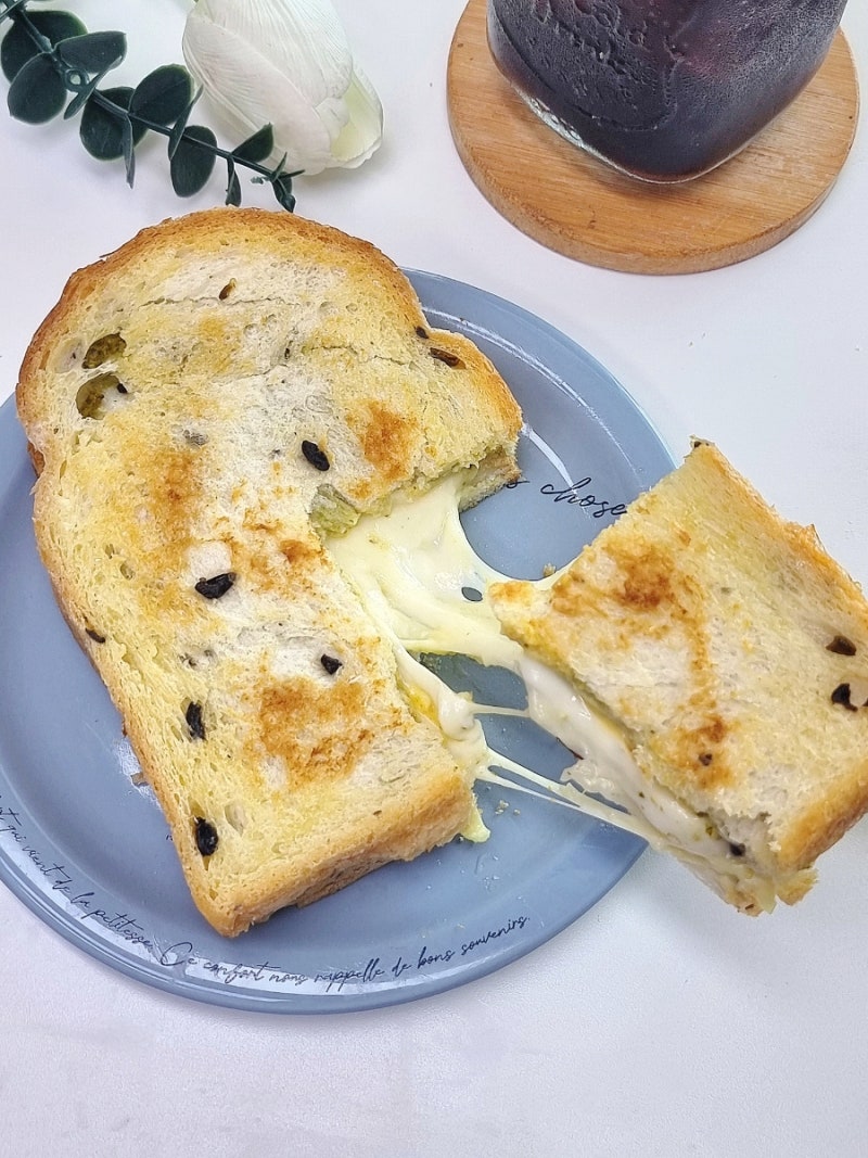 바질페스토 요리 아침 토스트 바질 치즈토스트 만들기
