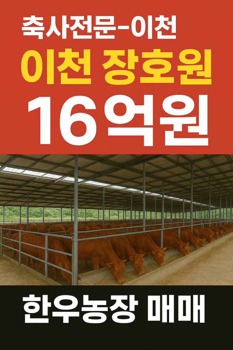  [희소 매물] 이천 장호원읍 16억! 넓은 대지 + 완벽 축사 완비 한우 농장 매매