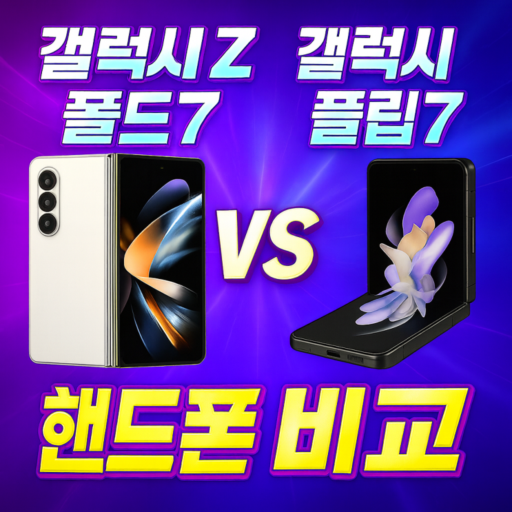  갤럭시 Z 폴드7 vs 플립7 비교 분석