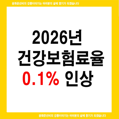 2026년 건강보험료율 7.19%로 2025년 대비 0.1% 인상 결정