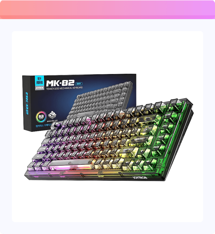 투명하게 빛나는 승리! 조이트론 LED 기계식 키보드 MK82, 40% 할인 찬스!