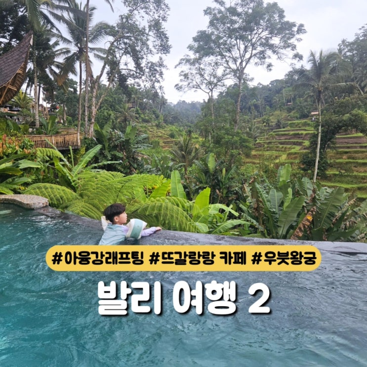 6살,9살 아이와 함께한 발리 10박 12일 여행(3일차) 아융강 래프팅,티스 카페,뜨갈랑랑 카페 추천, 우붓왕궁