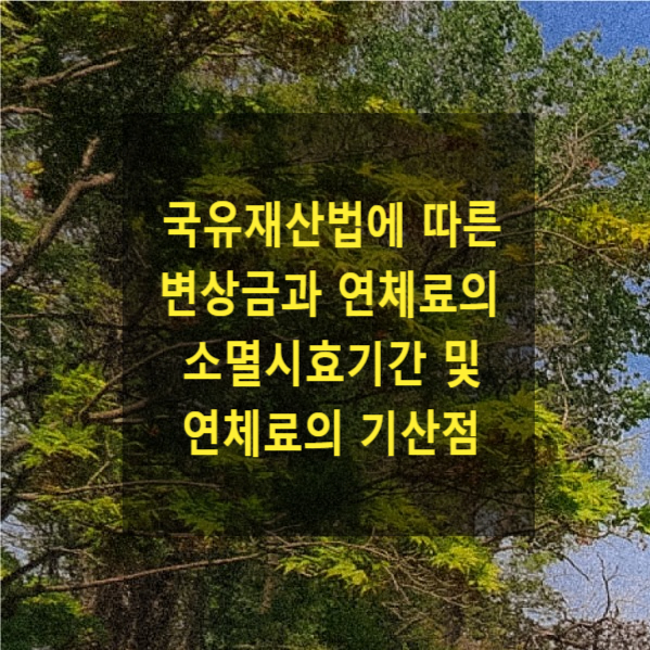  국유재산법에 따른 변상금과 연체료의 소멸시효기간 및 연체료의 기산점