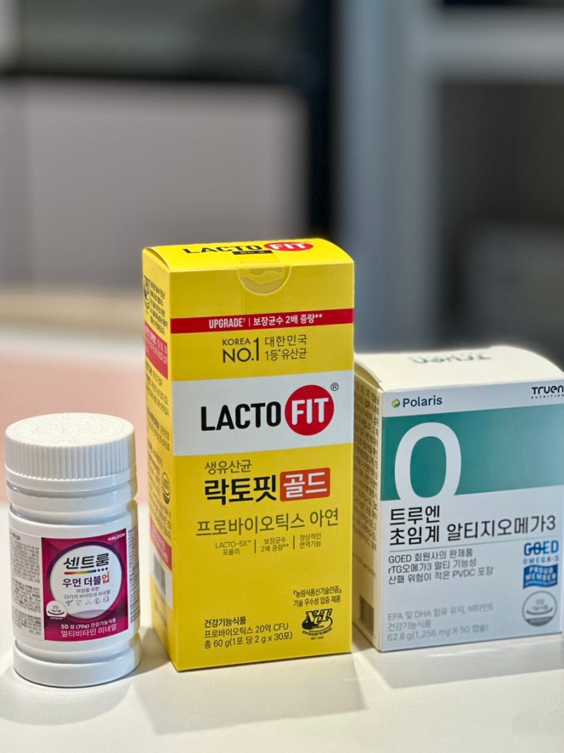 30대 직장인 여성의 요즘 영양제(트루엔 오메가3 초록이/락토핏 골드/센트룸 우먼더블업 종합....
