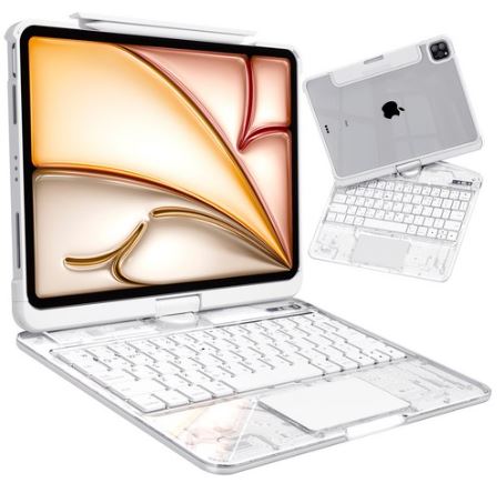  "AITEWO 360 회전·투명 백라이트 Magic Keyboard 케이스 – 펜슬 수납 & 터치패드 내장, iPad Air/Pro 완벽 호환"
