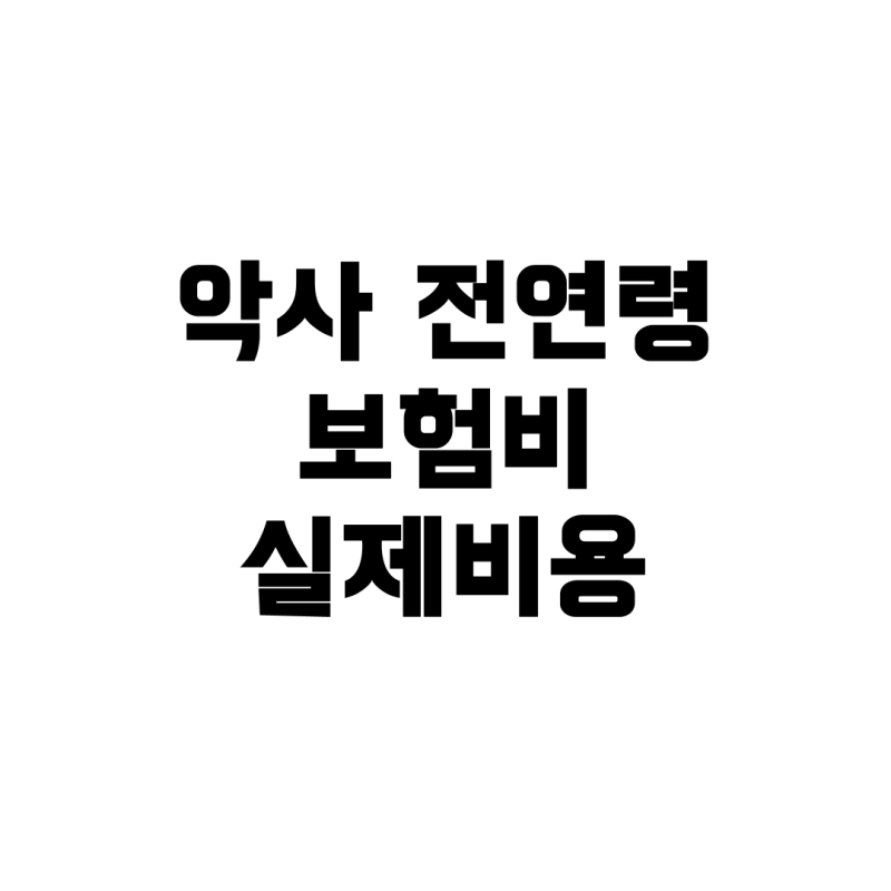 악사 전연령 지정 1인 보험비, 실제로 얼마나 나올까?