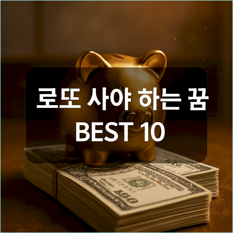  로또 사야 하는 꿈 BEST 10: 돼지꿈, 조상꿈, 똥꿈 등 재물운 길몽 총정리