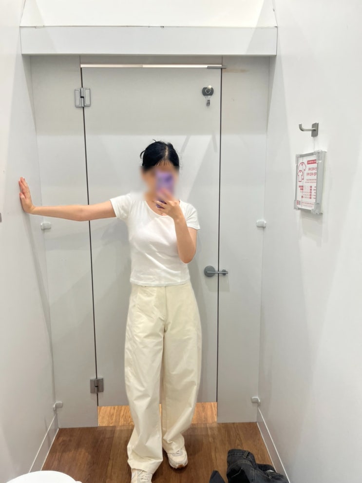  [SNS핫템] 유니클로 저지 배럴레그 팬츠, 160cm S/M 사이즈 실착 비교 후기