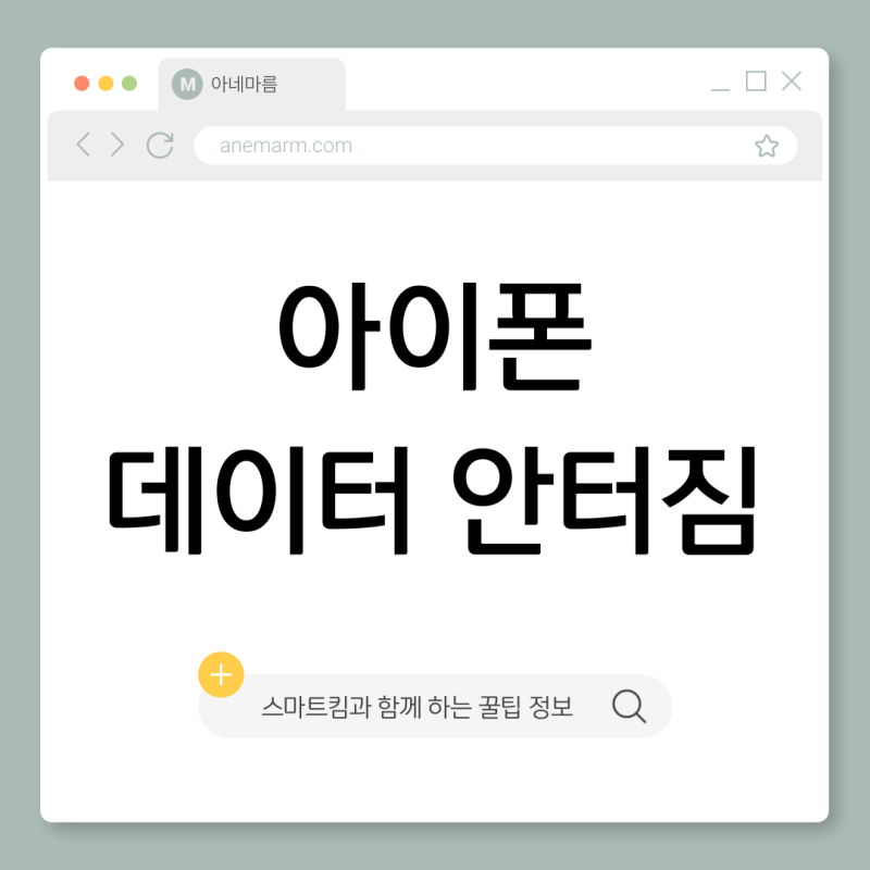아이폰 데이터 안터짐 / 안터지는 이유 해결하기