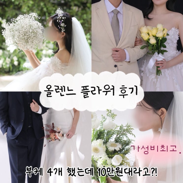  가성비 웨딩 촬영 부케 올렌느 플라워 가격 및 추천