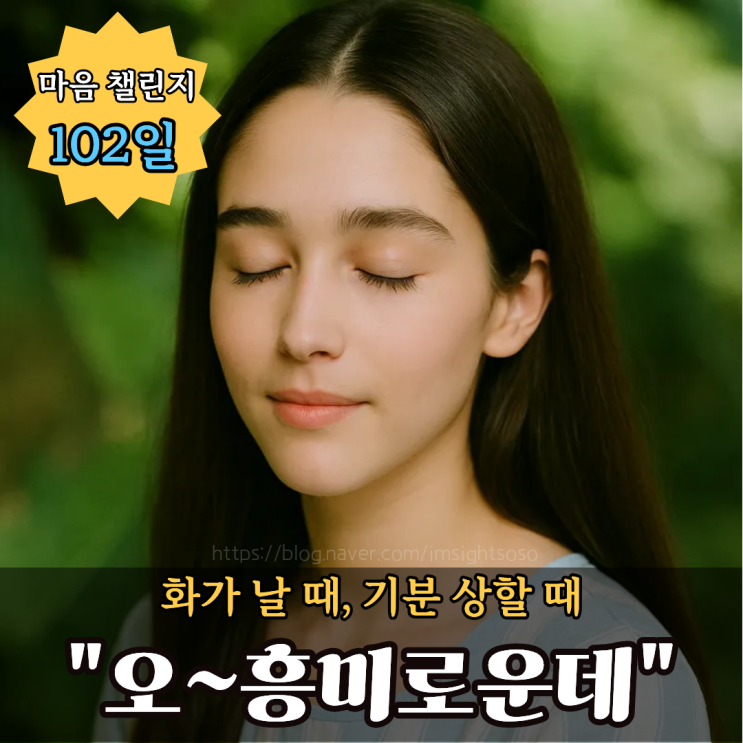  100일 마음 챌린지 102일 차: 화가 날 때, 기분 상할 때 "오~흥미로운데"
