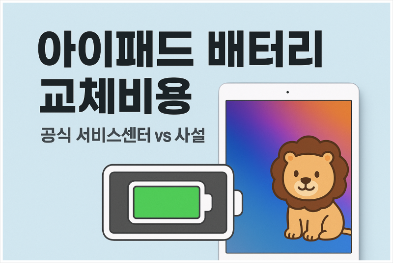 아이패드 배터리 교체비용 공식, 사설 정리