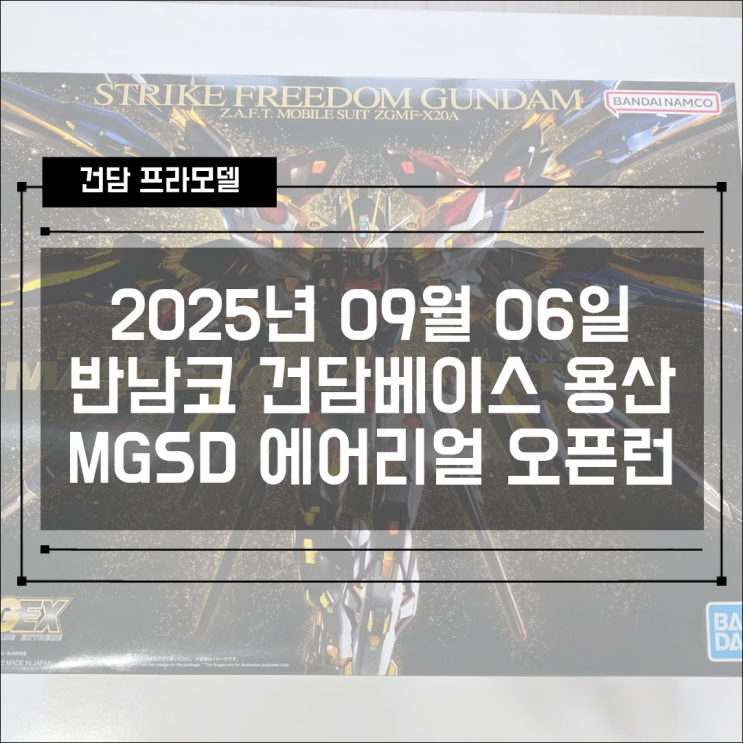  2025년 9월 6일 반남코 스토어 건담베이스 용산 오픈런! (feat. MGSD 에어리얼 구매 완료)