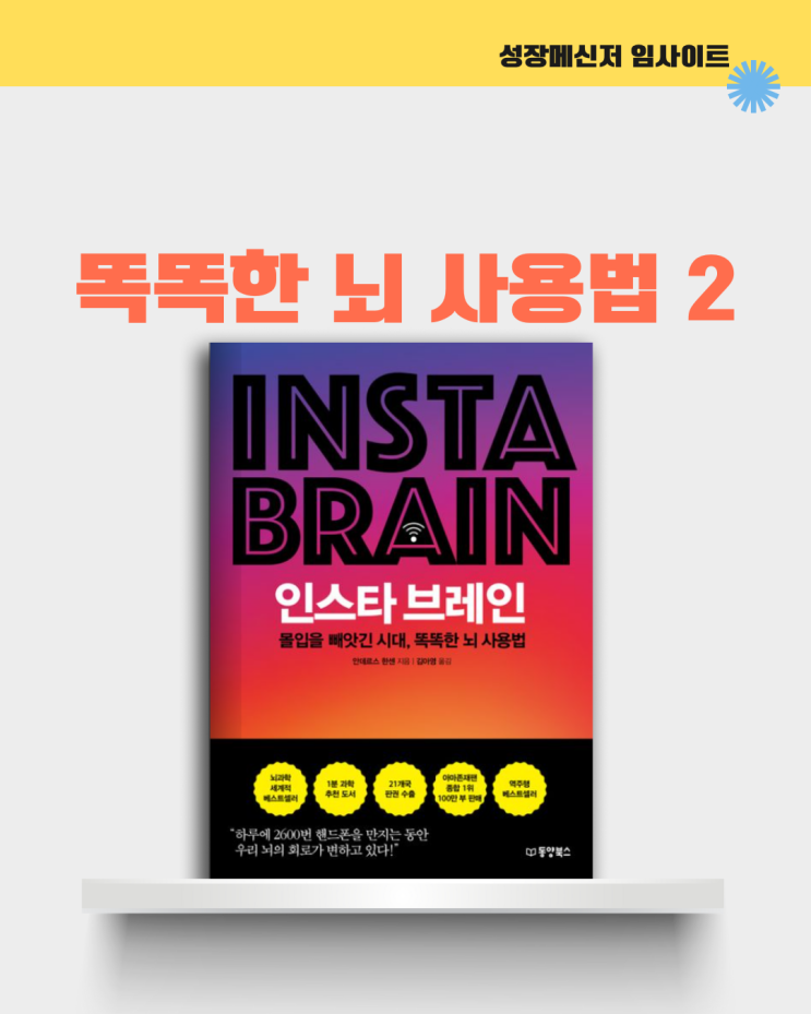  인스타브레인, 안데르스 한센, 인문학 책 추천: 똑똑한 뇌 사용법 2