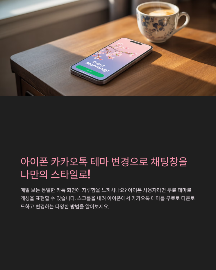  아이폰 카카오톡 테마 다운로드와 무료로 변경하는 방법
