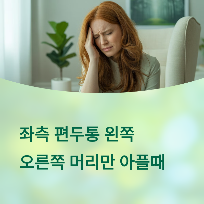 좌측 편두통 왼쪽 오른쪽 한쪽 머리만 아플때