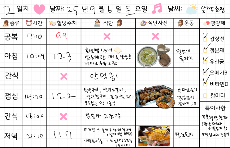  임신 29주차 | 임당산모 식단 2일차 & 혈당체크 | 특양구이, 소갈비, 통새우와퍼주니어