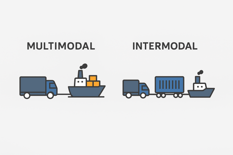  복합물류 멀티모달 인터모달 차이 뜻 장단점 Multimodal Intermodal