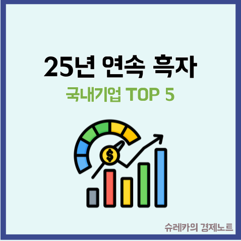  25년 연속 흑자에 성공한 국내 기업 TOP 5