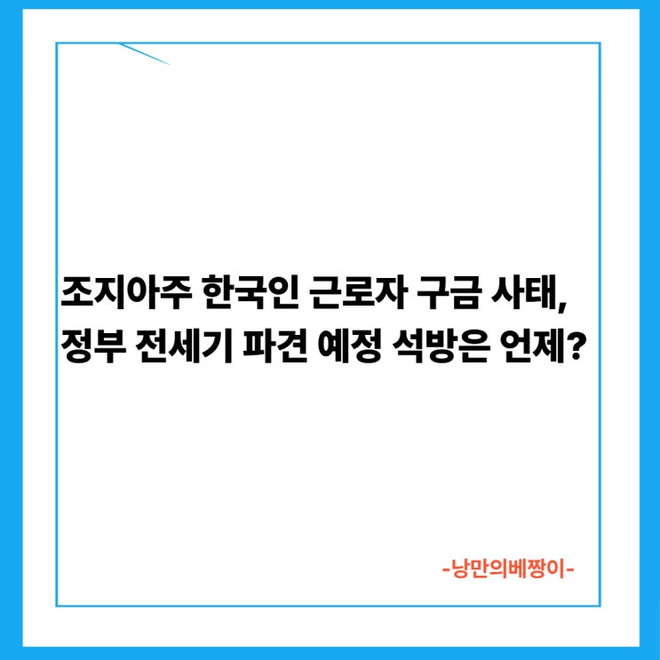  조지아주 한국인 근로자 구금 사태, 정부 전세기 파견 예정 – 석방은 언제?