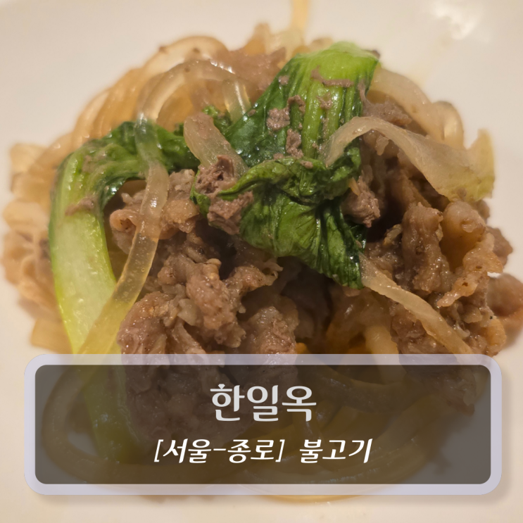  서울 종로 맛집:: 한일옥 - 소불고기 리뷰