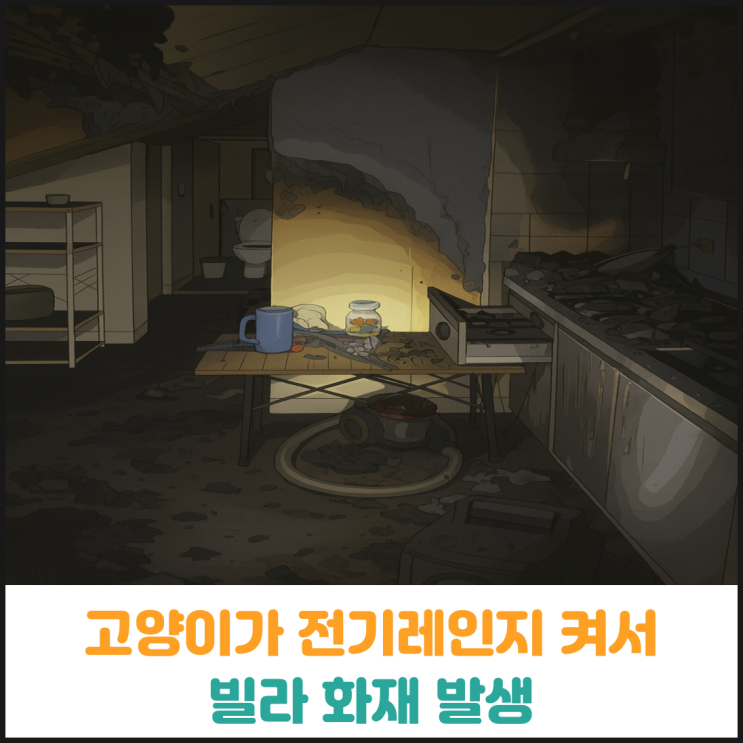  고양이가 전기레인지 켜서 화재 발생