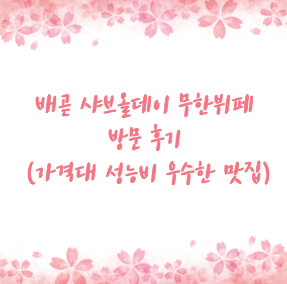  배곧 샤브올데이 무한뷔페 방문 후기 (가격대 성능비 우수한 맛집)