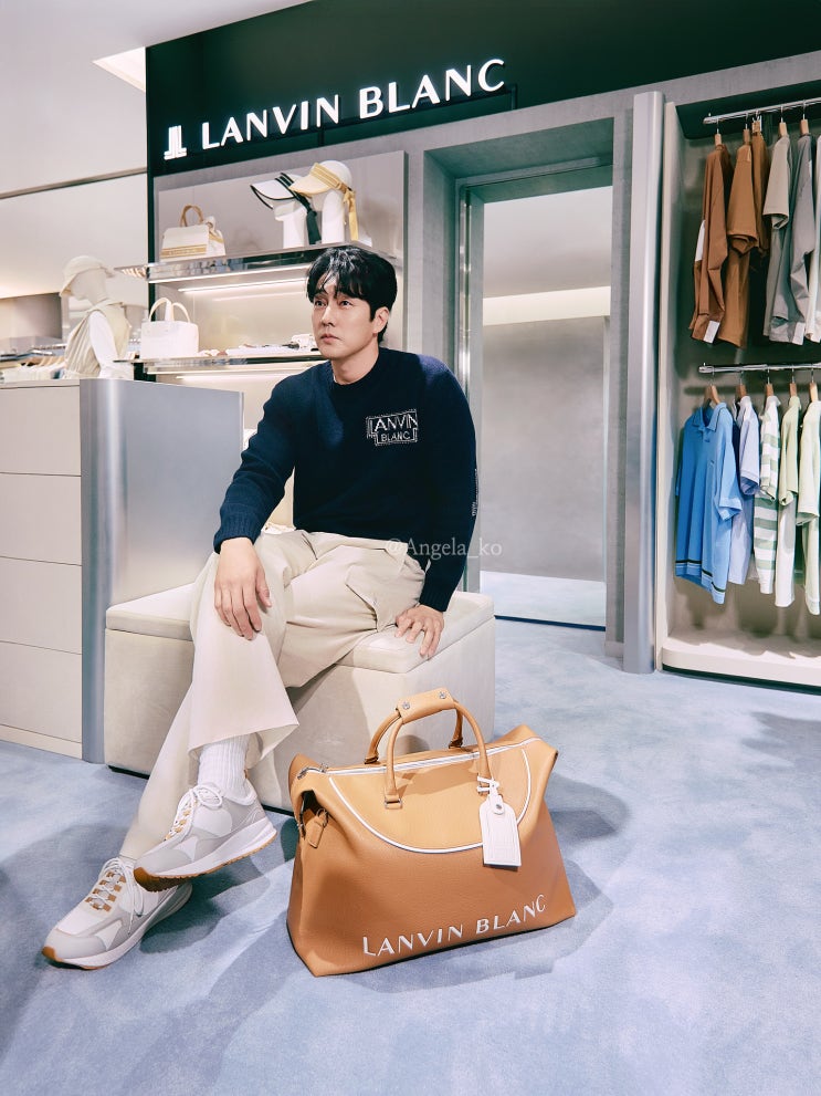  골프웨어브랜드 랑방블랑 신세계백화점 센텀시티점 매장 오픈 소지섭 포토콜 25FW 컬렉션 가을골프복