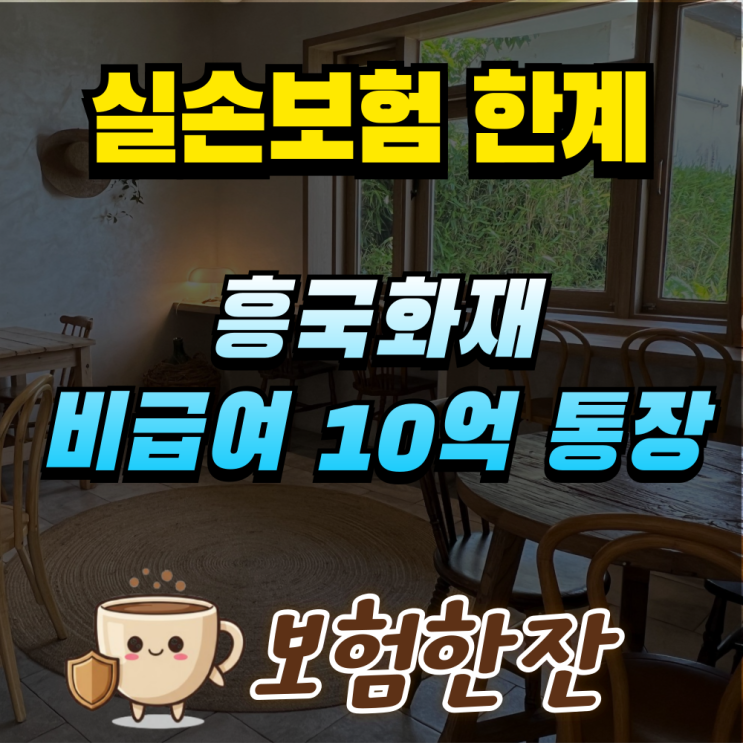  실손만 믿어도 괜찮을까? 그래서 나온 흥국화재 비급여 10억 통장