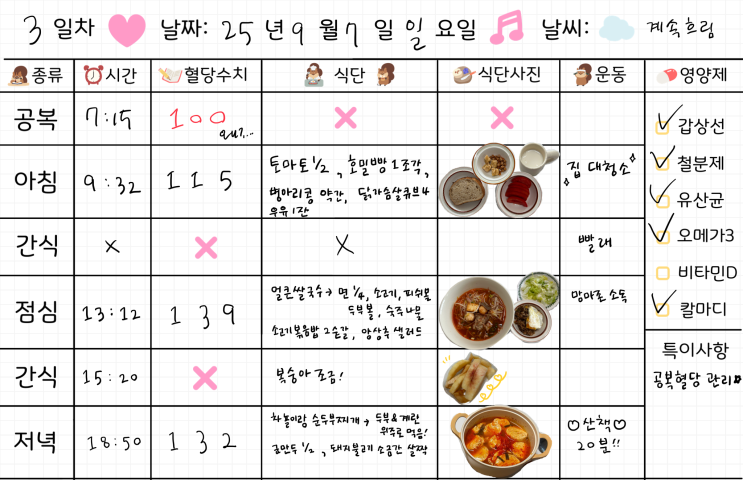  임신 29주차 | 임당산모 식단 3일차 & 혈당체크 | 쌀국수, 볶음밥, 순두부찌개, 군만두