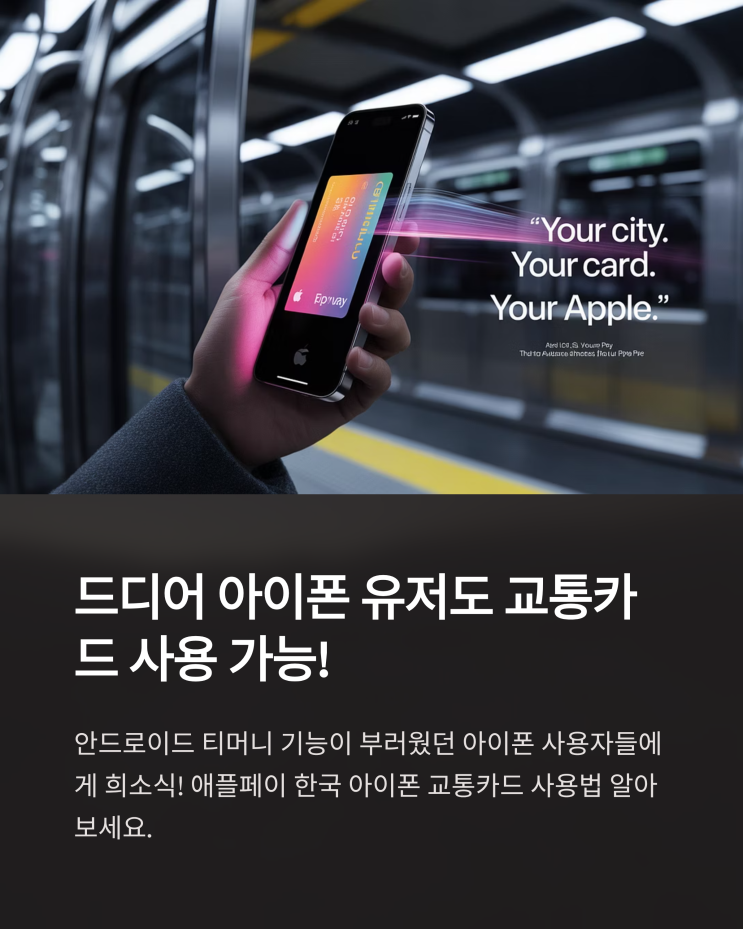 애플페이 한국 아이폰 교통카드 완벽 가이드: 등록부터 사용법, 애플워치 활용까지