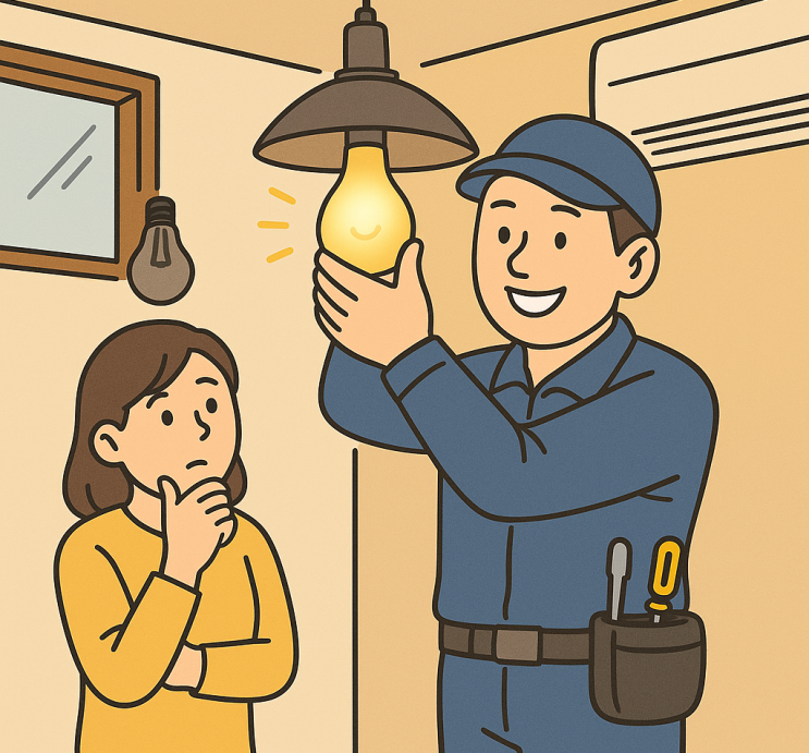  오래된 전등이 깜빡이거나 안 켜질 때 해결 방법은? [24시간 출장전기수리 인천 검단 전등교체]